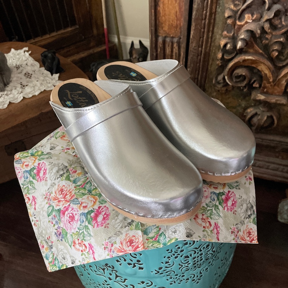 Silver clogs